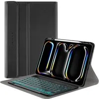 Custodia con Tastiera per Apple iPad Pro 11 (2024), Techsuit, CozyTab, Nera — 3