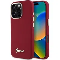 Custodia per Apple iPhone 16 Pro, Guess, Script Metal Logo, Rossa — 3