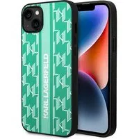 Custodia per Apple iPhone 14 Plus, Karl Lagerfeld, Monogram Stripe, Verde — 3