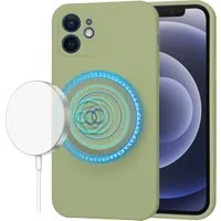 Custodia MagSafe per Apple iPhone 12, Techsuit, SoftFlex, Matcha — 3