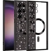 Custodia MagSafe per Samsung Galaxy S23 Ultra S918, Techsuit, Luxury Glitter, Nera — 3