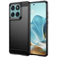 Custodia per Motorola Edge 60 Fusion / Edge 60, Techsuit, Carbonio, Nera — 3