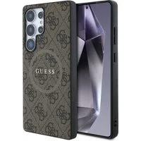 Custodia MagSafe per Samsung Galaxy S25 Ultra S938, Guess, 4G Ring Classic Logo, Marrone — 3