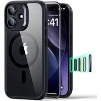 Custodia MagSafe per Apple iPhone 17, ESR, Classic Hybrid con Protezione Schermo, Nera Trasparente — 3