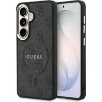 Custodia MagSafe per Samsung Galaxy S26 S942, Guess, 4G Embossed Ring, Nera — 3
