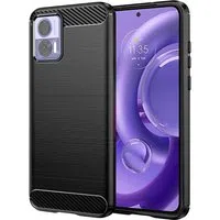 Custodia per Motorola Edge 30 Neo, Techsuit, Carbonio, Nera — 3