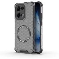 Custodia MagSafe per Oppo Reno13, Techsuit, HoneyComb Shield, Nera — 3
