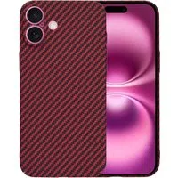 Custodia per Apple iPhone 16 Plus, Techsuit, Carbonite FiberShell, Rossa — 3