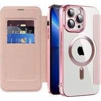 Custodia MagSafe per Apple iPhone 13 Pro, Techsuit, SmartMag Book, Rosa — 3