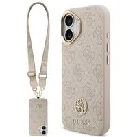 Custodia per Apple iPhone 17, Guess, 4G Strass Logo and Big Strap, Rosa — 3