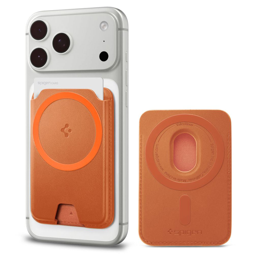 Portafoglio MagSafe, Spigen, Valentinus MagFit+, Arancione AFA11340