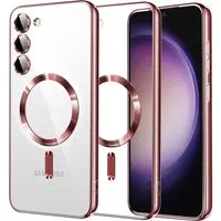 Custodia MagSafe per Samsung Galaxy S23 S911, Techsuit, Luxury Crystal, Rosa — 3