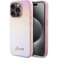 Custodia per Apple iPhone 15 Pro Max, Guess, Iridescent Metal Script, Rosa — 3