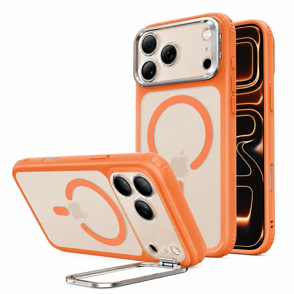 Custodia MagSafe per Apple iPhone 18 Pro Max / 17 Pro Max, ESR, Classic Hybrid Kickstand, Arancione Satinato — 2