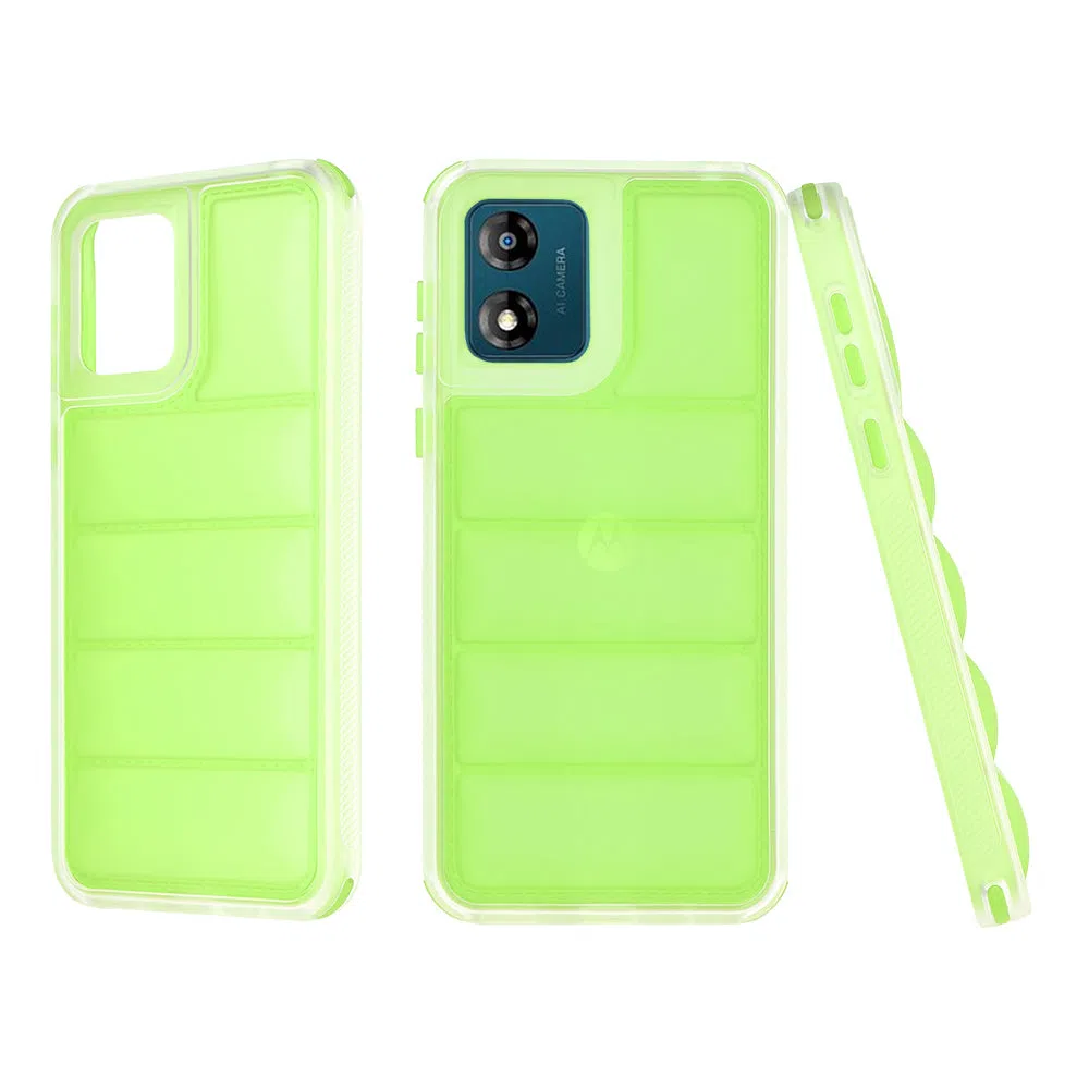 Custodia per Motorola Moto E13, Techsuit, Wave Shield, Verde — 2