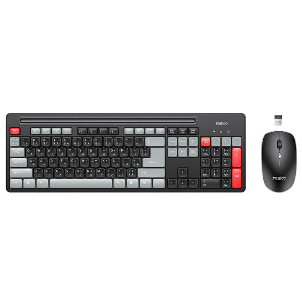 Kit Tastiera e Mouse Wireless Yesido KB43, Nero