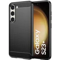Custodia per Samsung Galaxy S23+ S916, Techsuit, Carbonio, Nera — 3