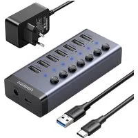 Hub USB UGREEN CM481, 7 x USB-A 3.0, Grigio — 3