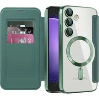 Custodia MagSafe per Samsung Galaxy S23 FE S711, Techsuit, SmartMag Book, Verde — 3