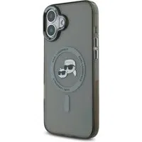 Custodia MagSafe per Apple iPhone 16, Karl Lagerfeld, IML Metal Karl & Choupette's Heads, Nera — 3