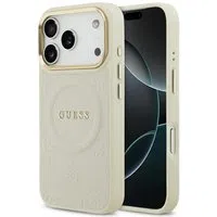 Custodia MagSafe per Apple iPhone 17 Pro, Guess, Peony Hot Stamp, Beige — 3