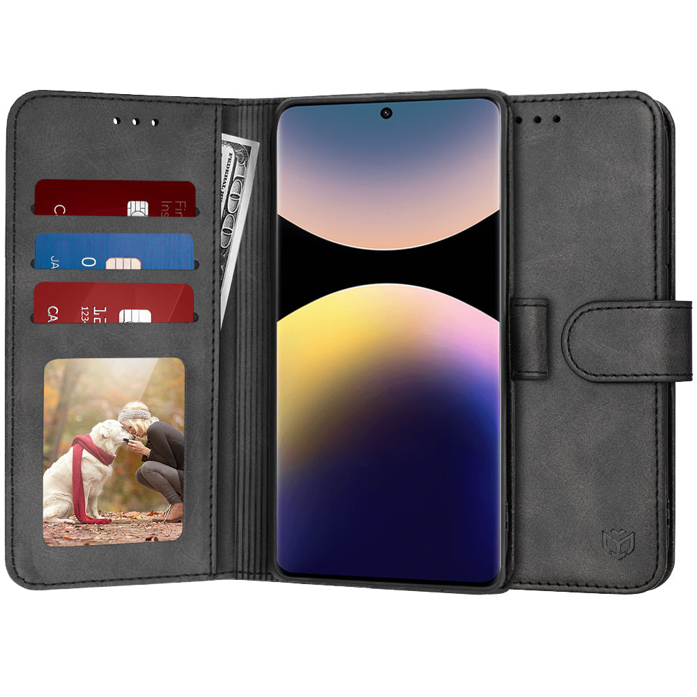 Custodia per Xiaomi Poco X7 / Note 14 Pro 5G, Techsuit, Diary Book, Nera