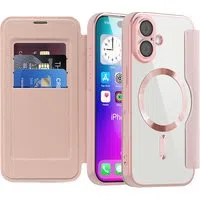 Custodia MagSafe per Apple iPhone 17, Techsuit, SmartMag Book, Rosa — 3