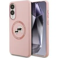 Custodia MagSafe per Samsung Galaxy S25 Edge S937, Karl Lagerfeld, Silicone Double Heads, Rosa — 3