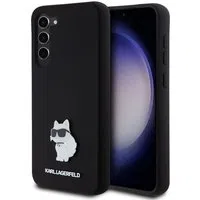 Custodia per Samsung Galaxy S23+ S916, Karl Lagerfeld, Silicone Choupette Metal, Nera — 3