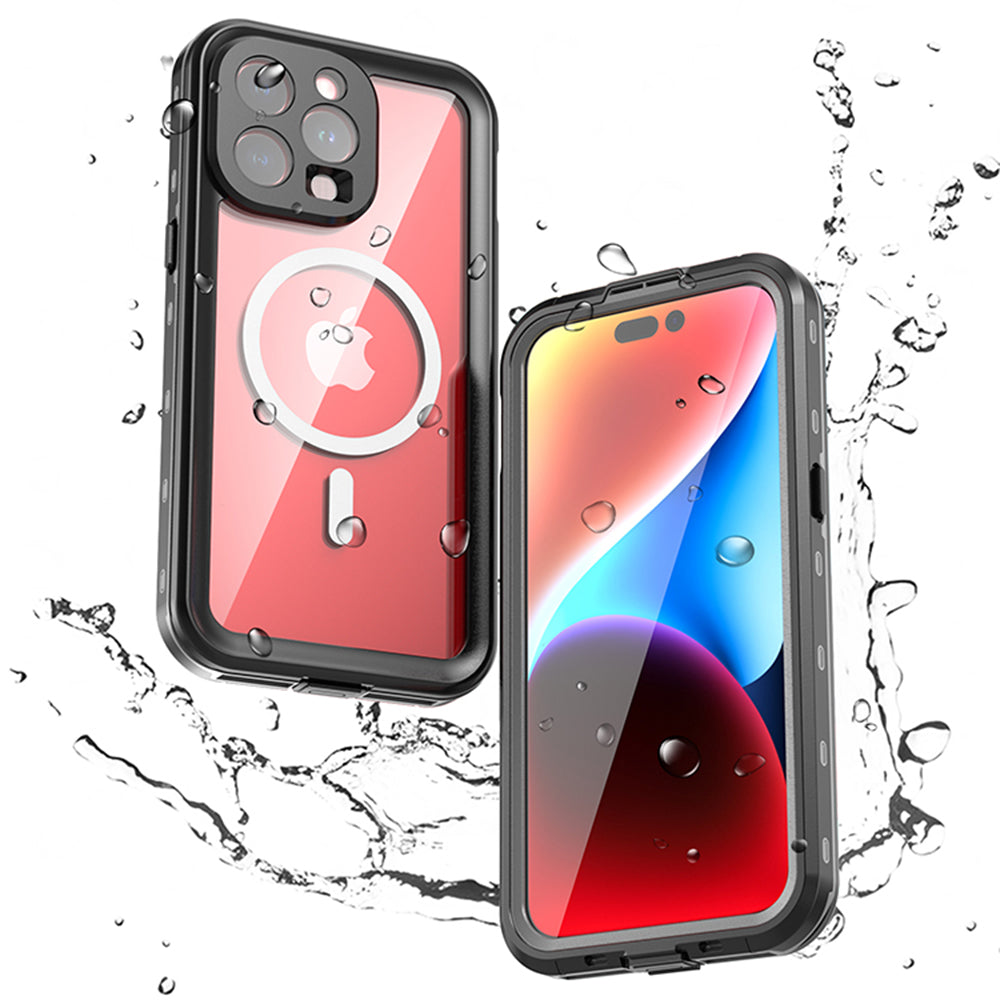 Custodia Waterproof MagSafe per Apple iPhone 15 Pro Max, ShellBox, Nera