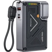 Batteria Esterna Yesido YP89, 10000mAh, 22.5W, QC + PD + FQI, 1 x Lightning - 1 x QI - 1 x USB-A - 1 x USB-C, Grigio — 3