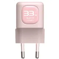 Caricabatterie Rete HAVIT UC230, 33W, 3A, 1 x USB-A - 1 x USB-C, Rosa — 3