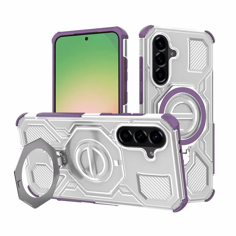 Custodia per Samsung Galaxy A56 A566, Techsuit, Carbon Shield Pro, Viola — 2