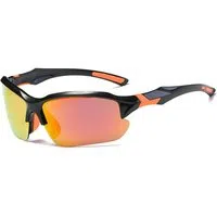 Occhiali da Ciclismo Unisex Techsuit 9301, Protezione UV, Neri Arancioni — 3