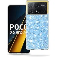 Custodia per Xiaomi Poco X6 Pro, Techsuit, Sparkly Glitter, Blu — 3