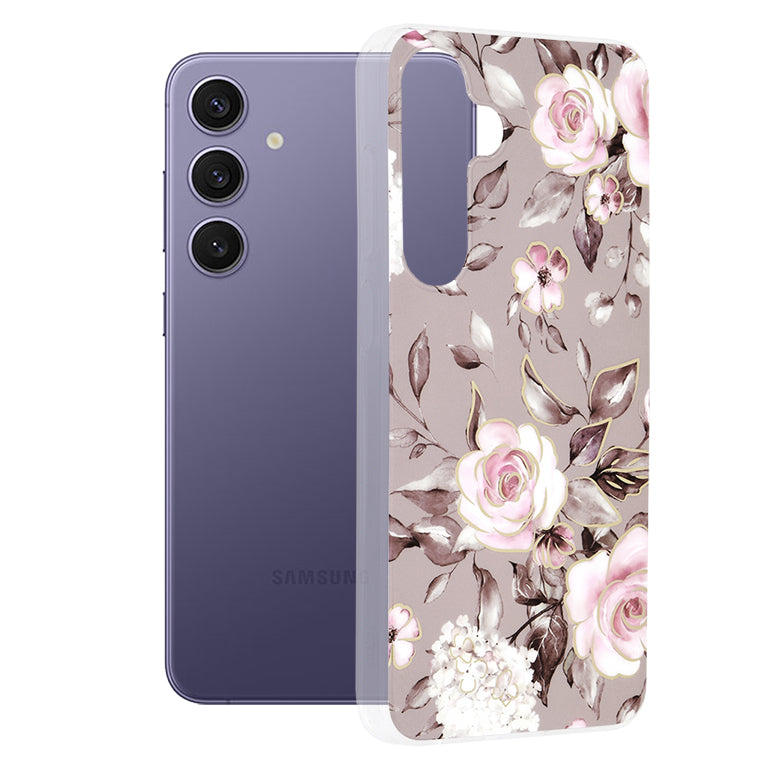 Techsuit Custodia per Samsung Galaxy S24+ S926, Techsuit, Marble, Grigio