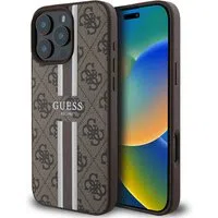 Custodia MagSafe per Apple iPhone 16 Pro Max, Guess, 4G Printed Stripes, Marrone — 3
