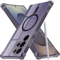 Custodia MagSafe per Samsung Galaxy S25 Ultra S938, Techsuit, Shockproof Clear, Fumo — 3