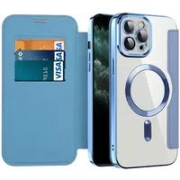 Custodia MagSafe per Apple iPhone 11 Pro Max, Techsuit, SmartMag Book, Blu — 3