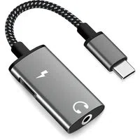 Adattatore Audio USB-C - USB-C / 3.5mm Techsuit AC22 AcustiCore, Grigio — 3