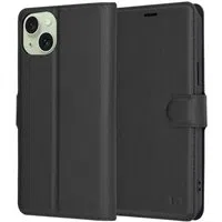 Custodia per Apple iPhone 15 Plus, Techsuit, Leather Folio, Nera — 3