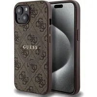 Custodia MagSafe per Apple iPhone 15, Guess, Collezione 4G, Marrone — 3