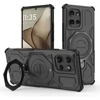 Custodia per Motorola Edge 50, Techsuit, Carbon Shield Pro, Nera — 3