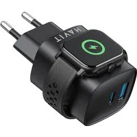 Caricabatterie Rete HAVIT UC132 2in1, 22W, 3A, 1 x USB-A - 1 x USB-C, Nero — 3
