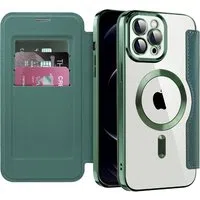 Custodia MagSafe per Apple iPhone 12 Pro, Techsuit, SmartMag Book, Verde — 3