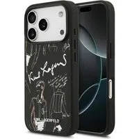 Custodia per Apple iPhone 17 Pro, Karl Lagerfeld, Logo con Motivo Granulato, Nera — 3