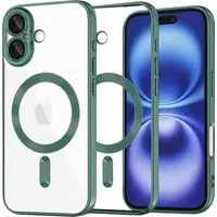 Custodia MagSafe per Apple iPhone 16, Techsuit, Luxury Crystal, Verde Scuro — 3