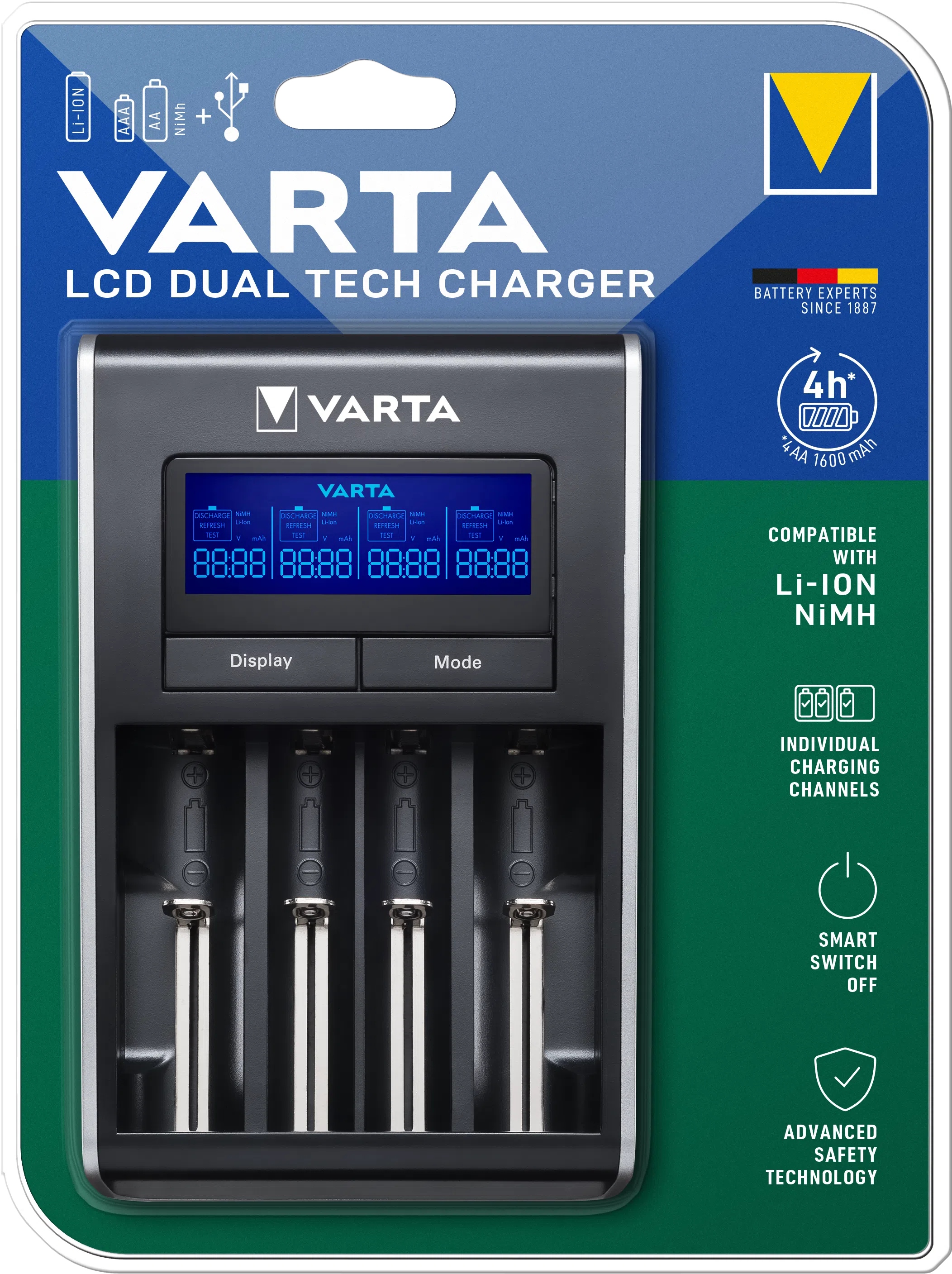 Caricabatterie Batterie Varta, AA / AAA, Nero — 2