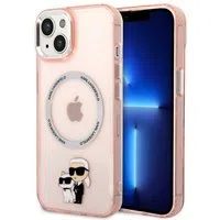 Custodia MagSafe per Apple iPhone 14, Karl Lagerfeld, Ikonik Karl & Choupette, Rosa — 3