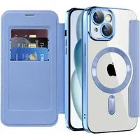 Custodia MagSafe per Apple iPhone 15 Plus, Techsuit, SmartMag Book, Blu — 3